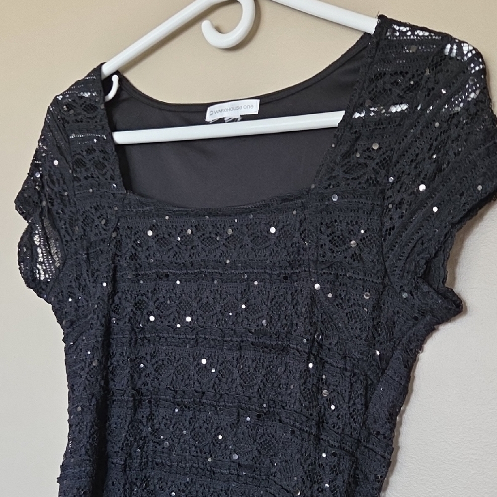 💥Buy2Get1Free💥Chic Black Sequin Top